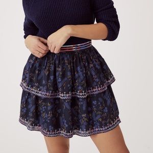 ✨ Anthropologie Tiered Boho Mini Skirt Sz L